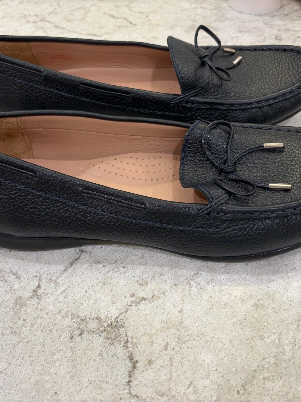 NWOB Marc Joseph New York dark Navy Leather Diana St Loafers sz 12. Handcrafted